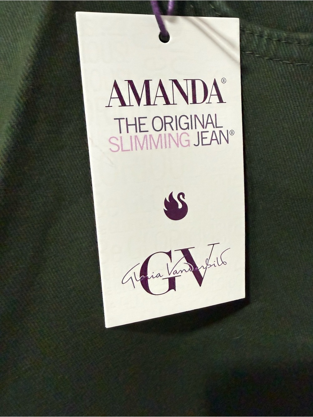 Gloria Vanderbilt Amanda Stretch Jeans in Olive Green size 16P - Picture 2 of 7